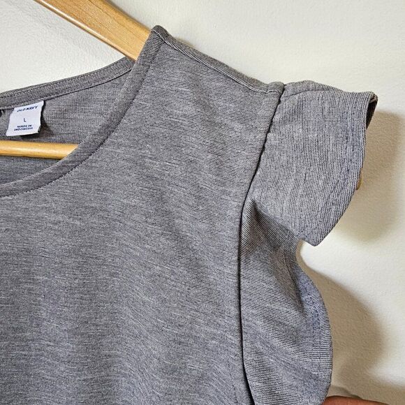 EUC LIKE NEW OLD NAVY GREY FLUTTER SLEEVES MIDI DRESS SIZE LARGE - Picture 6 of 16